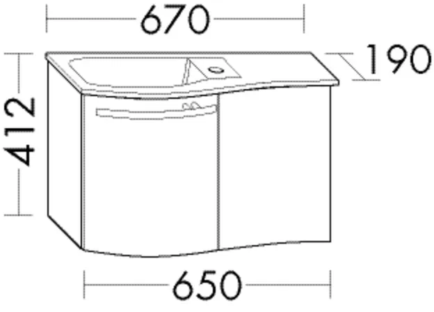 Burgbad Glas-Wascht.+WTU Sinea Matt Sand Solid Matt/Weiß, SELM065RF1762A0070 SELM065RF1762A0070