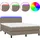 vidaXL Boxspringbett mit Matratze & LED Taupe 140x200 cm Stoff