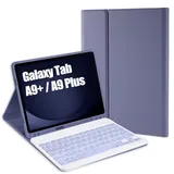 Jeloyutek für Samsung Galaxy Tab A9+/A9 Plus 11" 2023 Tastatur Hülle, QWERTZ Layout Magnetisch Abnehmbarer Tastatur mit Hülle für Galaxy Tab A9 Plus/A9+ 11" 2023(SM-X210/X215/X216), Lila