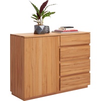 Linea Natura Kommode, Buche, Holzwerkstoff, Kernbuche, teilmassiv, 1 Fächer, 4 Schubladen, 120x89.2x41 cm, Beimöbel erhältlich, stehend, Wohnzimmer, Kommoden & Sideboards, Kommoden