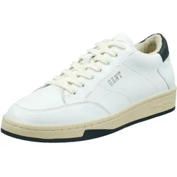 Sneaker GANT "Prepus", Herren, Gr. 44, blau (weiß, marine), Leder, kontrastfarbene Details, sportlich, Schuhe, Court Sneaker, Skater Schuh mit Lederdecksohle