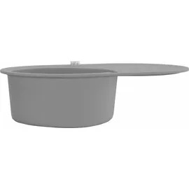 vidaXL Granitspüle Einzelbecken Oval Grau -