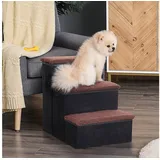 PawHut Haustiertreppe MDF Wildleder, Vlies