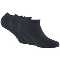 Rohner Basic Unisex Sneaker Socken, 3er Pack - Bambus Schwarz 39-42