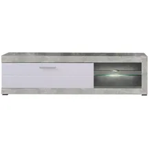 INOSIGN Remo TV-Kommode 160 cm Grau/Weiß Hochglanz Kunststoff/Metall/Holzwerkstoff