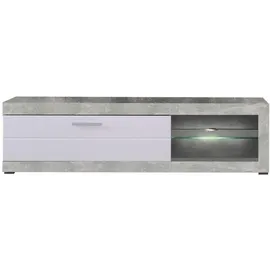 INOSIGN Remo TV-Kommode 160 cm Grau/Weiß Hochglanz Kunststoff/Metall/Holzwerkstoff