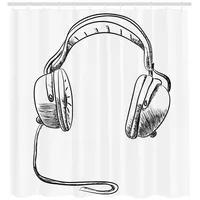 ABAKUHAUS Duschvorhang 175 x 180 cm schwarz