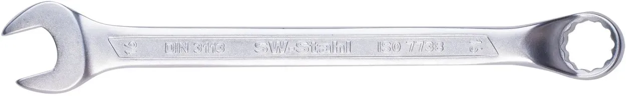 Gabelringschlüssel SW 25, DIN 3113, ISO 7738 & 3318, 10° gekröpfter Ringkopf - von SW-STAHL