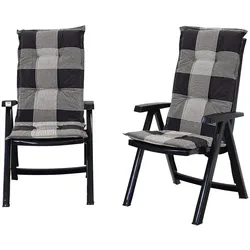 Shaf Milano 2er Pack Klappstuhl | Anthrazit | Mit Polster | Wetterfest | für Garten und Terrasse | Klappsessel