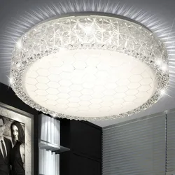LED Decken Lampe Wohn Ess Zimmer Kristall Effekt Waben Muster Leuchte weiß
