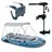 Intex Schlauchboot Set Excursion 4 mit Motor Paddeln Pumpe Verdeck Paddelboot