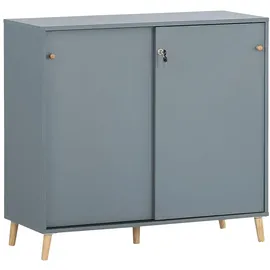MÖBELPARTNER Schiebetürenschrank 500, 701789 blaugrau 1 Fachboden 100,1 x 41,0 x 92,6 cm