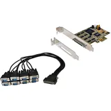 Exsys EX-44388 - Serieller Adapter - PCIe Serial RS-232 Board incl. LP Bracket (SystemBase Chip-Set)