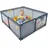 Relaxdays Laufstall Baby, mit 50 Bällen, grau