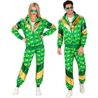 W WIDMANN MILANO Party Fashion - Kostüm Trainingsanzug, St. Patricks Day, Kleeblatt, 80er Jahre Outfit, Jogginganzug für Karneval & Party