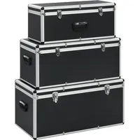 VidaXL 3x Alukoffer Werkzeugkiste Transportbox Sortimentskoffer Alukiste Transportkiste Alubox
