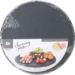 Schieferplatte Ø30cm STYLE - grau