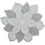 Zeller 26916 Platzset Flower, PVC, Silber