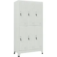VidaXL Schließfachschrank mit 6 Fächern Stahl 90x45x180 cm Grau