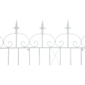 CLP Gartenzäune Mangold 4er Set Metall 60 x 30 cm Weiß