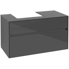Villeroy & Boch Collaro Waschbeckenunterschrank 100 x 55 cm Glossy Grey