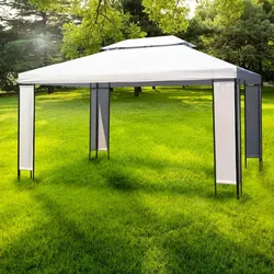 Gartenpavillon Weiß 3×4 m