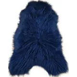 KUHFELL online & NOMAD Fellteppich ECHTES ISLAND LAMMFELL LANGWOLLIG SCHAFFELL TEPPICH XL IN DIV. FARBEN blau 110 cm