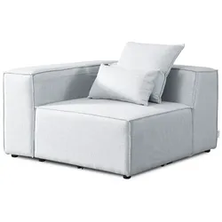 HOME DELUXE Sofa VERONA - Farbe: Hellgrau, Ausführung: Ecksofa Links