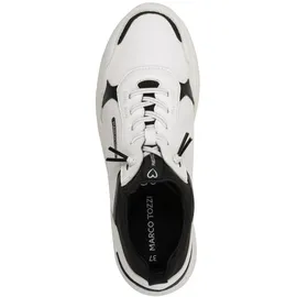 Marco Tozzi Damen Sneaker flach mit Schnürsenkeln Chunky-Sohle, Weiß 40 EU