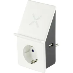 REV USB-Ladeadapter mit Wireless Charging + 1x Steckdose