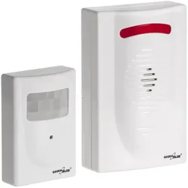 Green Blue GB3400 Funk-Bewegungsmelder mit Alarm | Mini-Alarmsensor kabellos bis 120 m | IP44 wetterfest | 5 Melodien | Für Haus Büro Lager Baustelle