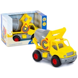 LEAN Toys Spielzeug-Auto Betonmischer Betonmischwagen Auto Construck Fahrzeug Wagen Spielzeug gelb