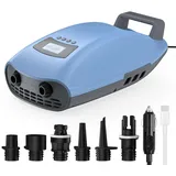 Swonder Seawolf Wiederaufladbare SUP-Pumpe mit 2X schnellere, 20PSI elektrische Luftpumpe mit intelligenter zweistufiger Funktion, Aktiv Kühlung, 6000 mAh Akku & Autoadapter für bis zu 17 V DC