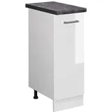 Vicco Apothekerschrank R-Line, Weiß Hochglanz, 30 cm, AP Anthrazit, zur freien Kombination innerhalb modularer Küchensysteme