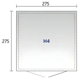 Biohort HighLine H4 2,75 x 2,75 m silber-metallic Einzeltür