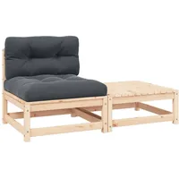 vidaXL Garten-Lounge-Set 2-tlg. grau/silber