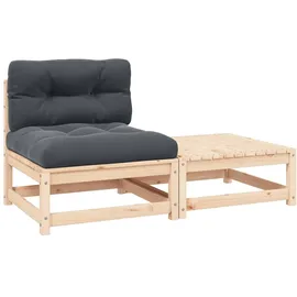 vidaXL Garten-Lounge-Set 2-tlg. grau/silber