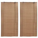 vidaXL Bambusrollos 2 Stk. 150x220 cm Braun