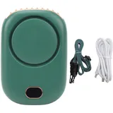 Tragbarer Nackenventilator Mit Usb-ladefunktion, Blattlos, Große Windstärkeanzeige, Kleiner, Dunkelgrüner Nackenventilator Ohne Rotorblätter