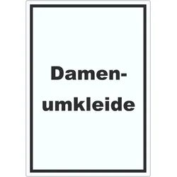 Damenumkleide Aufkleber mit Text hochkant A5 (148x210mm)