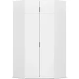 Rauch Kleiderschrank Eckschrank Schrank Ankleidezimmer Schlafzimmer Garderobe LAGOA voll ausgestattet viel Stauraum, optional mit Aufsatz MADE IN GERMANY weiß 117 cm x 235 cm x 117 cm