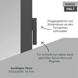 WINDHAGER Insektenschutz Tür 100 x 210 cm Grau