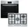 Bosch Herdset Bosch Backofen Schnellaufheizung mit Gas-Kochfeld 5 Zonen autark, 75 cm