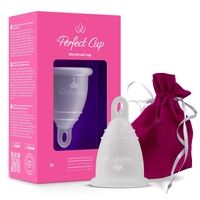 Perfect Cup Menstruationstasse, 100% medizinisches Silikon, veganfreundlich, super weich und flexibel, 12 Stunden Schutz, wiederverwendbar - M - Transparent