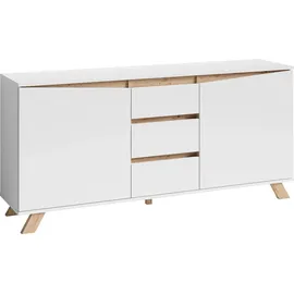 byLIVING Valentin Sideboard 160 x 76 x 38 cm Weiß Holzwerkstoff/Metall