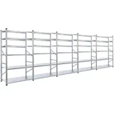 Proregal Fachbodenregal Silber, Metall, 450x210x50 cm, Freizeit, Heimwerken, Werkstatt, Schwerlastregale