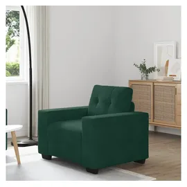 vidaXL Sessel Dunkelgrün Samt 52,5 x 76,5 x 60 cm Grün mit Kissen