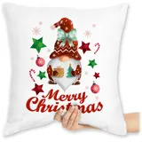 Shirtracer Kissen 40x40 Zierkissen - Weihnachtskissen Christmas Geschenke - Weihnachtlicher Wichtel - 40 x 40 cm - Weiß - mit weihnachtsmotiv weihnacht weihnachtlich Weihnachten Weihnachts Xmas