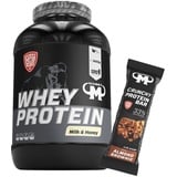 3kg Mammut Whey Protein Eiweißshake - Set inkl. Protein Shaker, Riegel, Powderbank oder Tasse (Milk & Honey, Mammut Protein Bar - Almond Brownie)