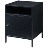 [en.casa] Nachtschrank Janakkala 55x40x40 cm Stahl Schwarz